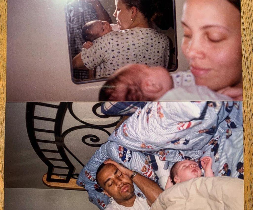 The old picture of Marcus Scribner with her mother and father. 