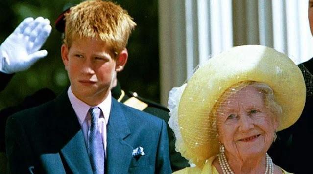 Deja vu of Prince Harry at the Queen Mother's funeral
